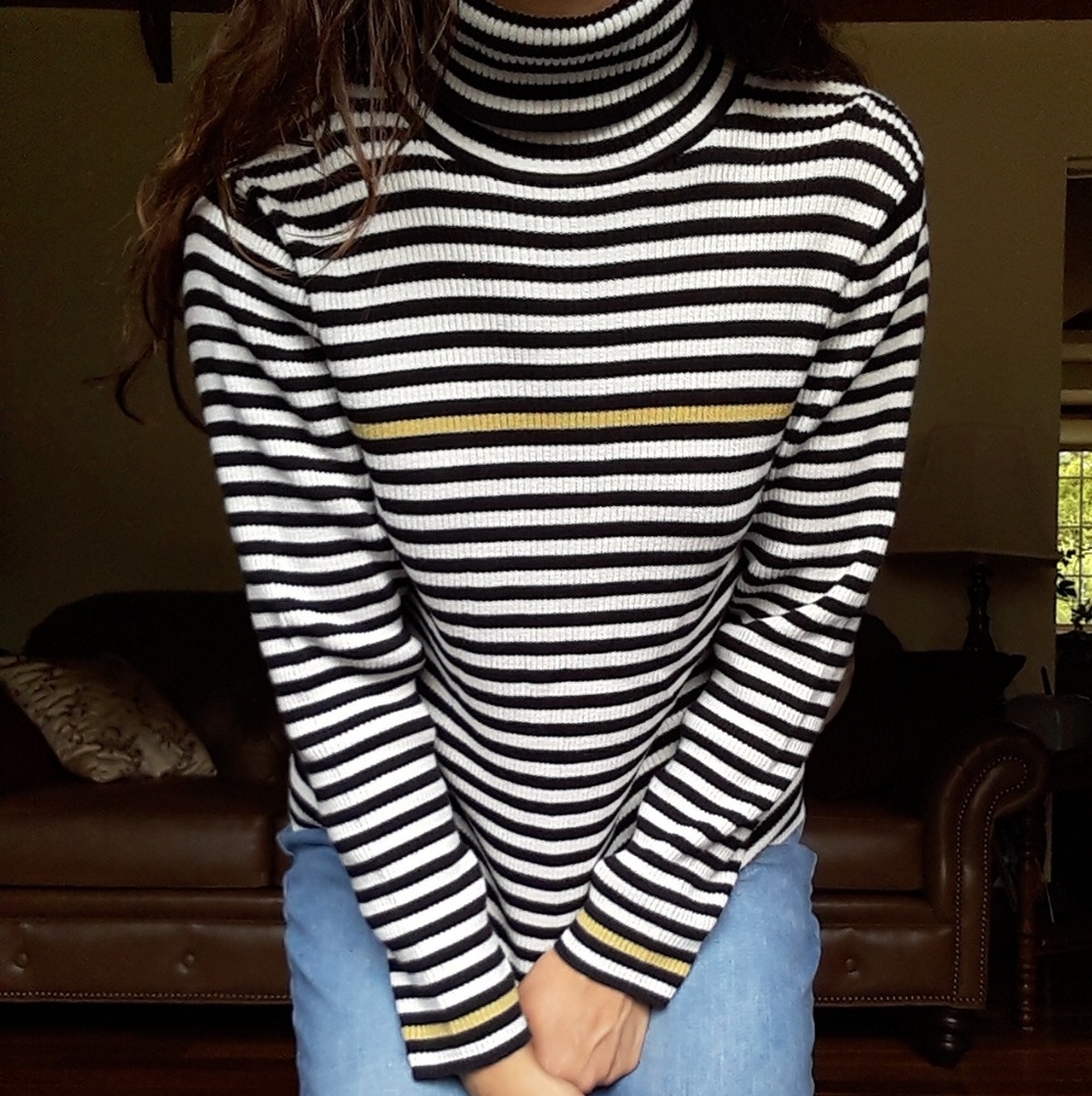 LAST CHANCE Madison & Max striped turtle neck